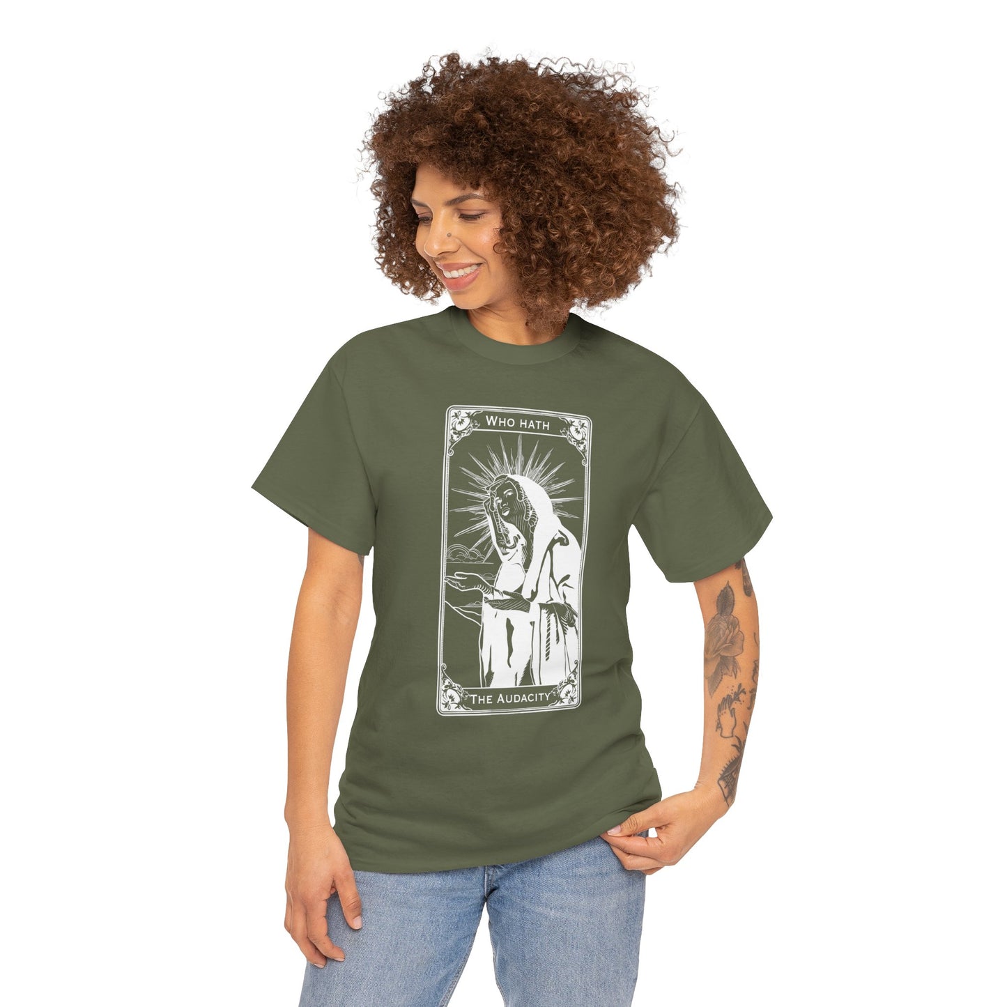 The Audacity Tarot Card 100% Cotton Tee x WHT