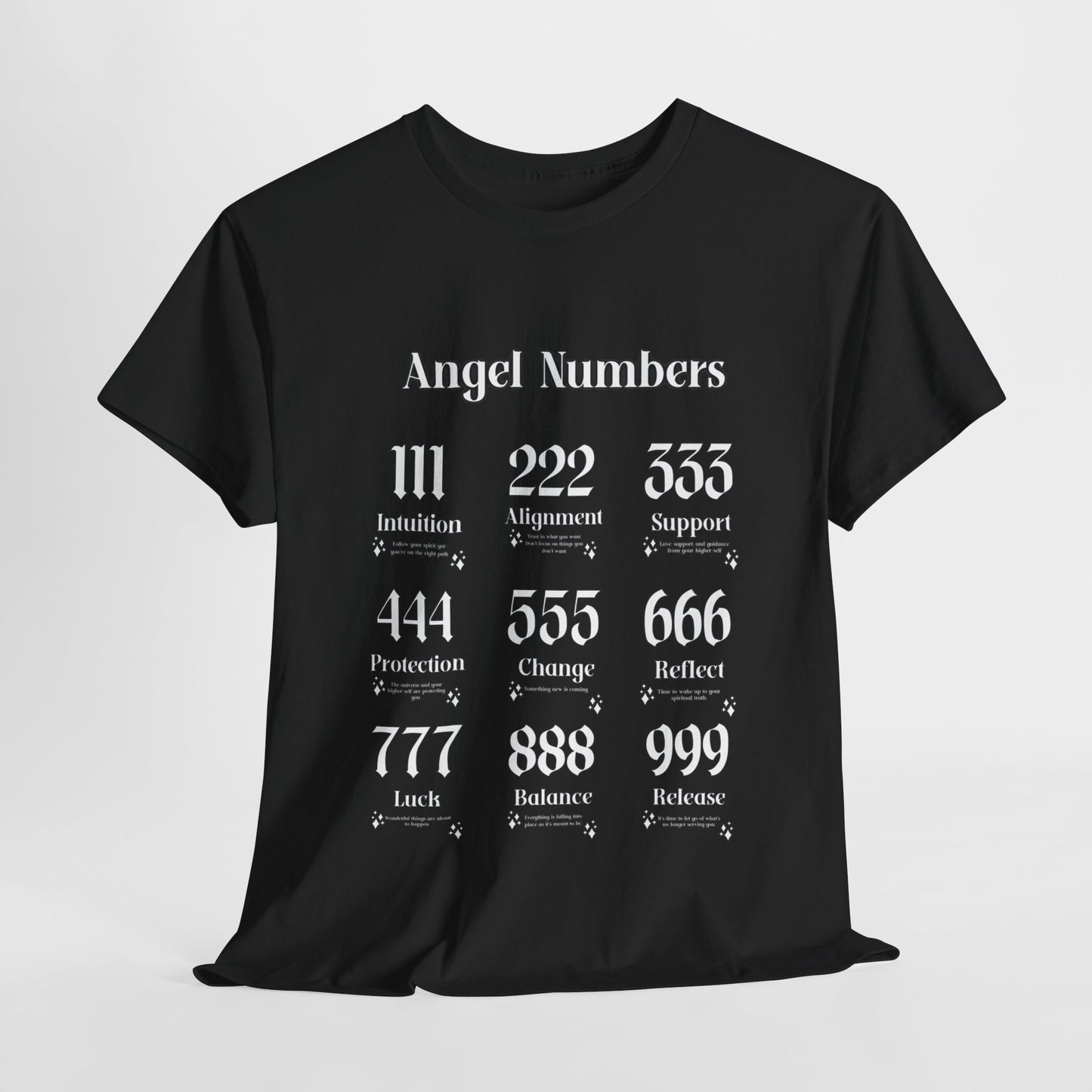 Angel Numbers - ALL WHT Heavy Cotton T-Shirt