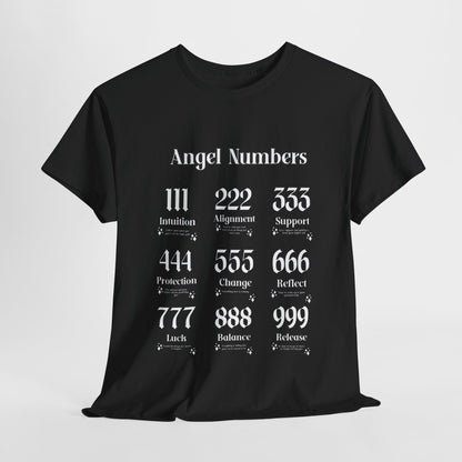 Angel Numbers - ALL WHT Heavy Cotton T-Shirt