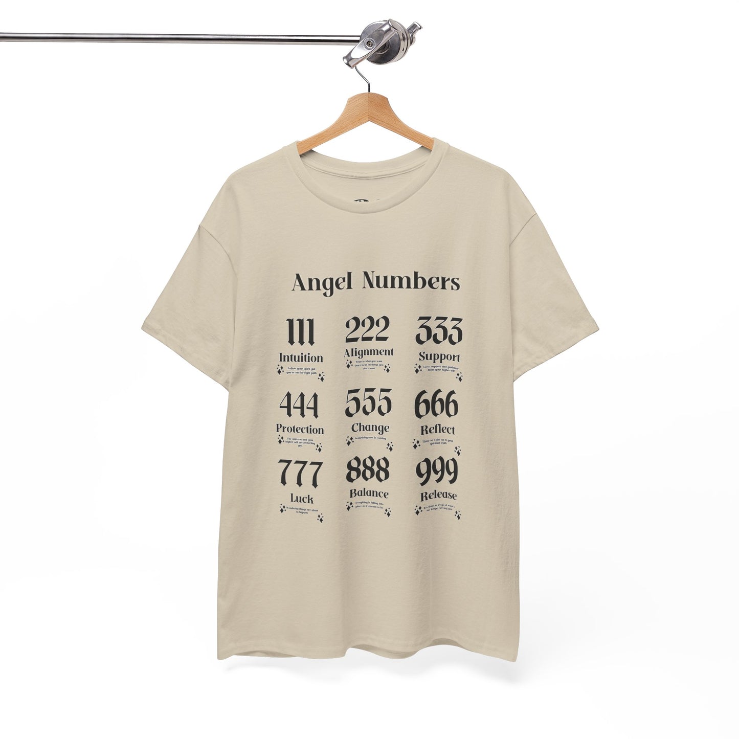 Angel Numbers - ALL BLK Heavy Cotton T-Shirt