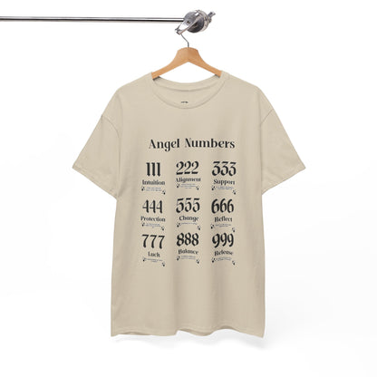 Angel Numbers - ALL BLK Heavy Cotton T-Shirt