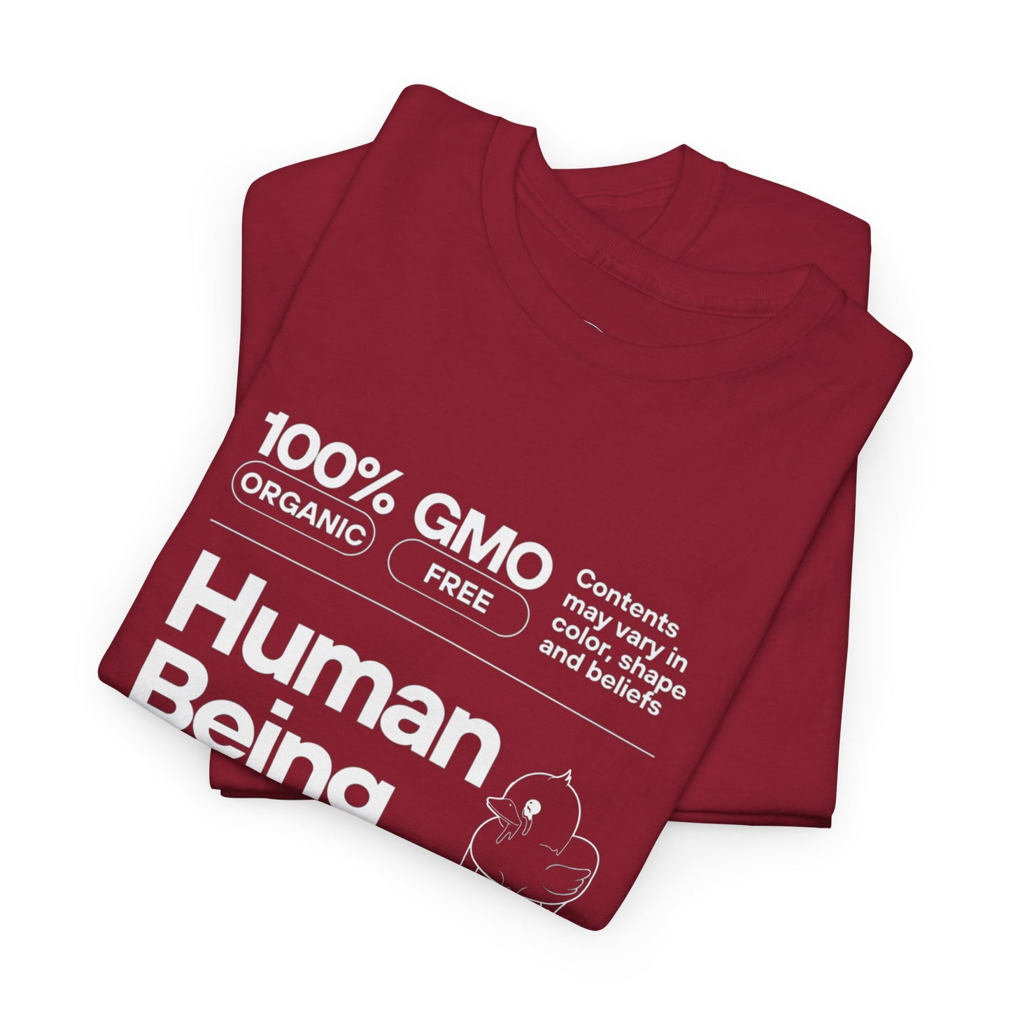 Human Being Shipping Label 100% Cotton Tee x WHT
