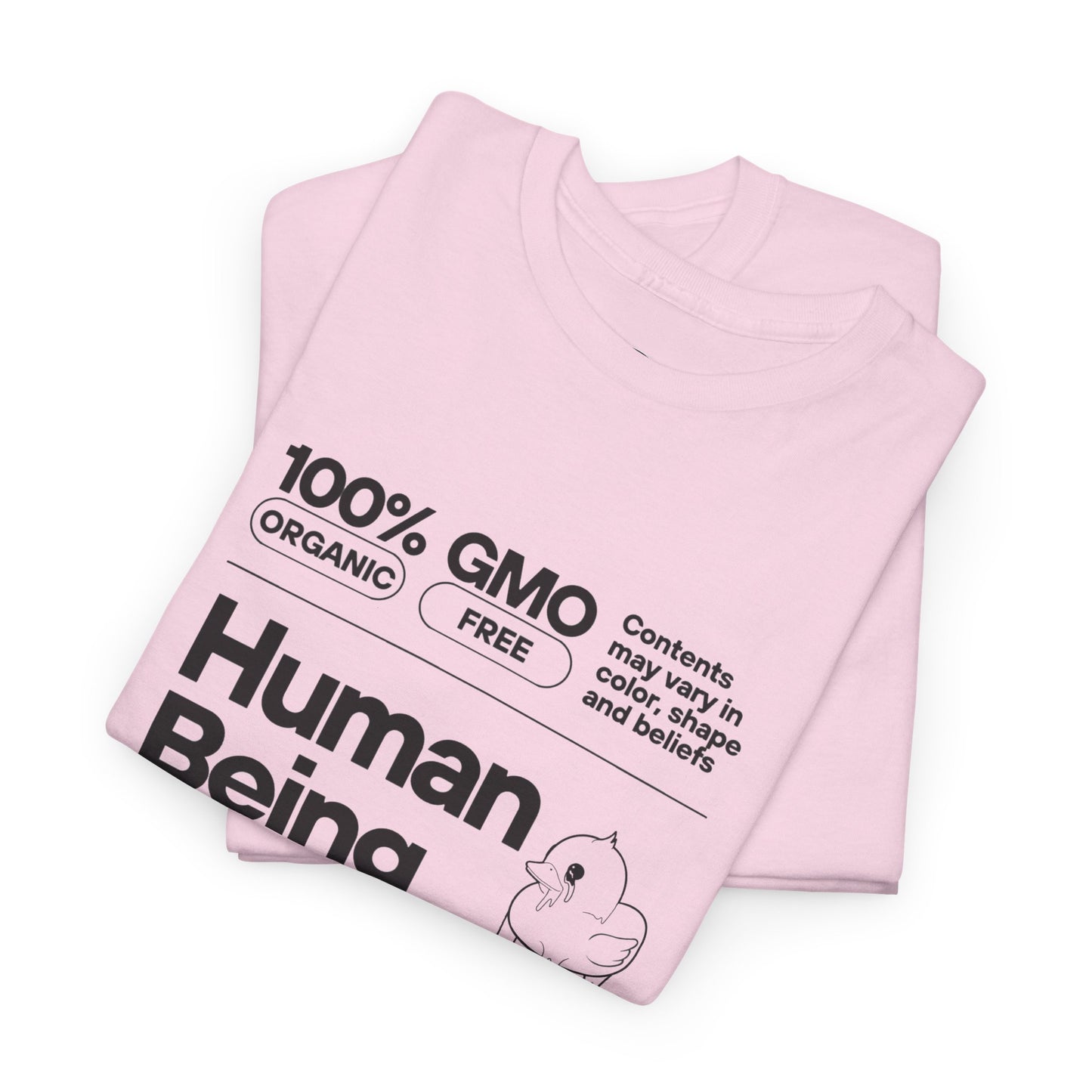 Human Being Shipping Label 100% Cotton Tee x BLK