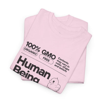 Human Being Shipping Label 100% Cotton Tee x BLK