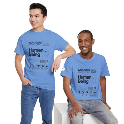 Human Being Shipping Label 100% Cotton Tee x BLK