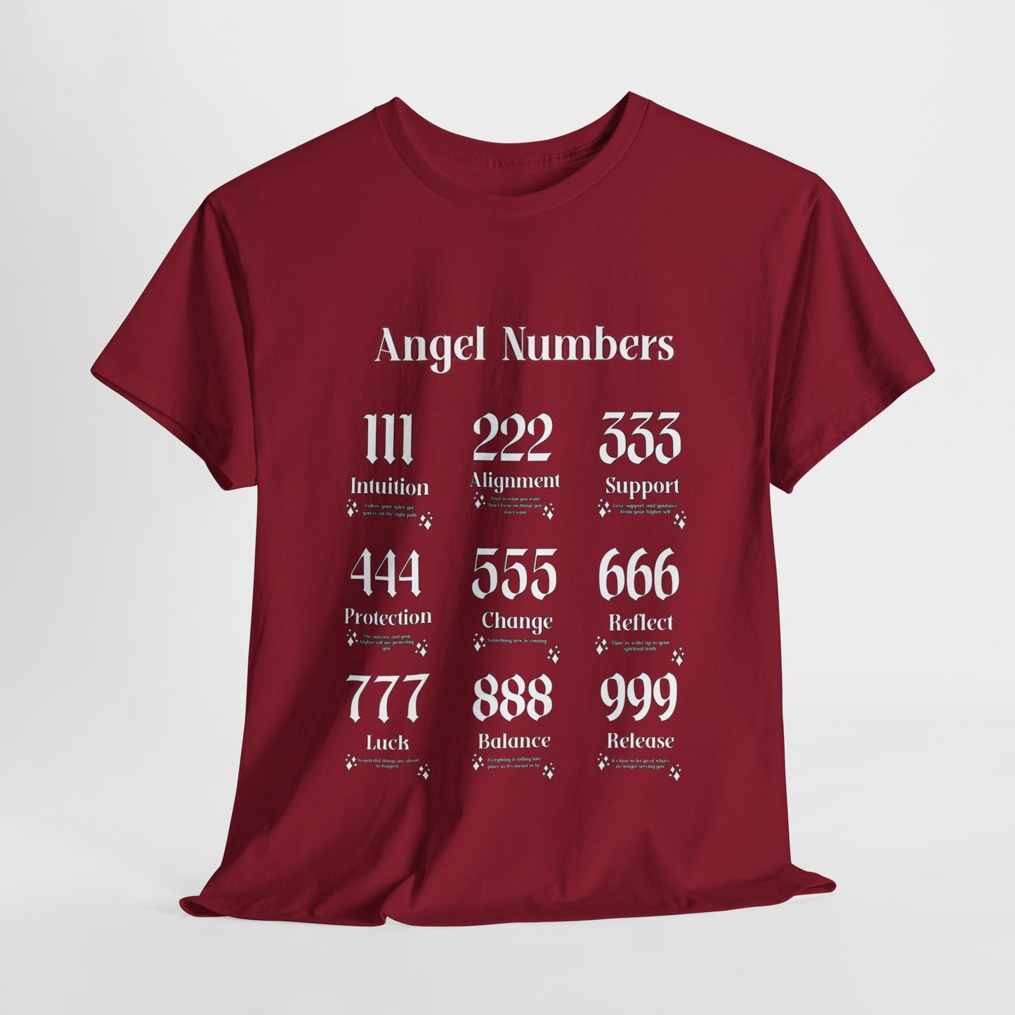 Angel Numbers - ALL WHT Heavy Cotton T-Shirt