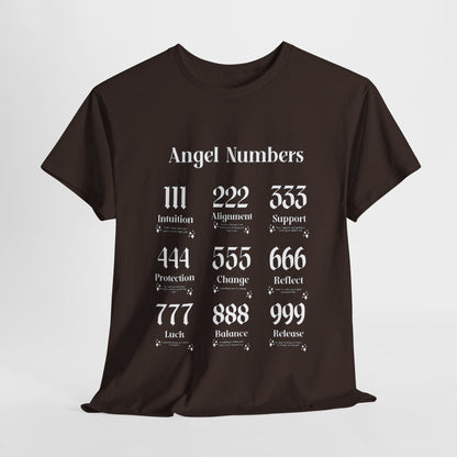 Angel Numbers - ALL WHT Heavy Cotton T-Shirt