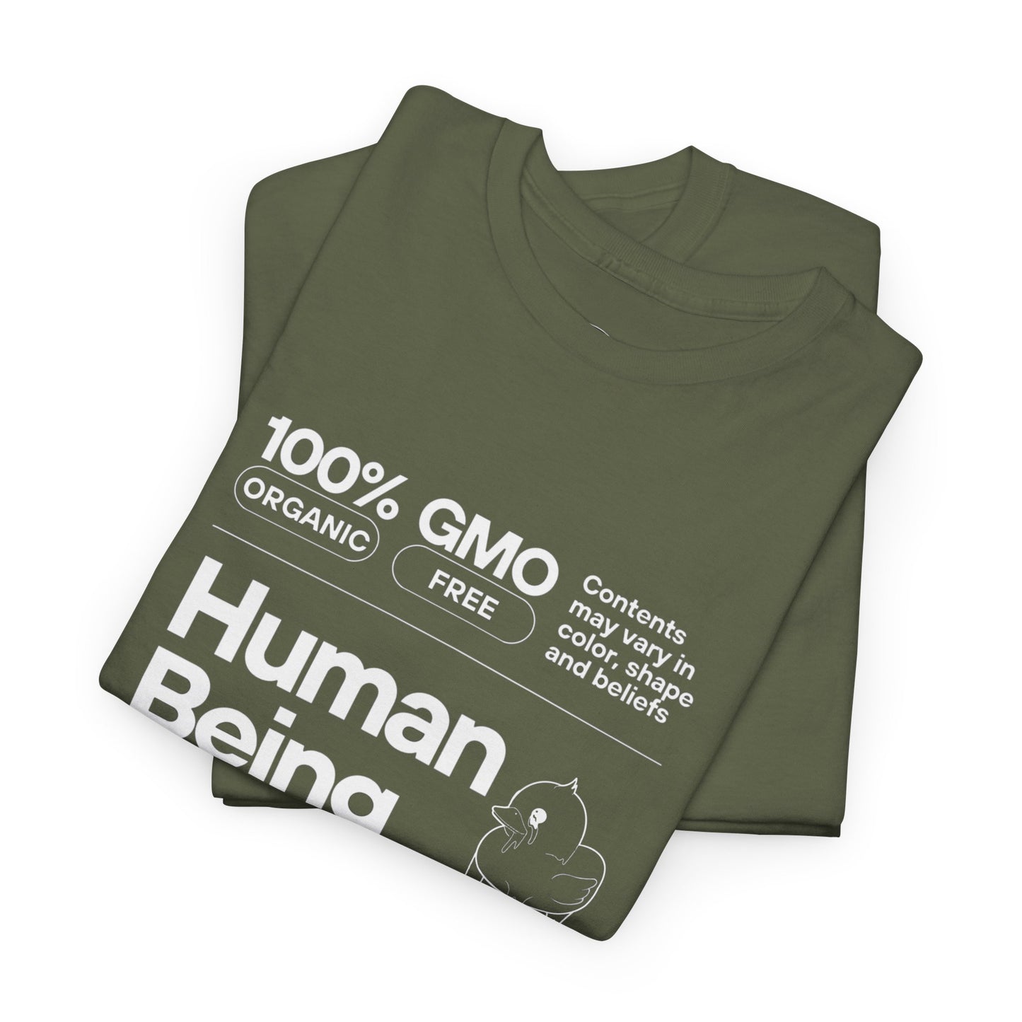 Human Being Shipping Label 100% Cotton Tee x WHT