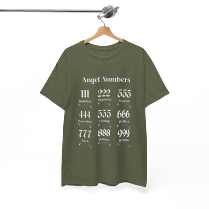 Angel Numbers - ALL WHT Heavy Cotton T-Shirt