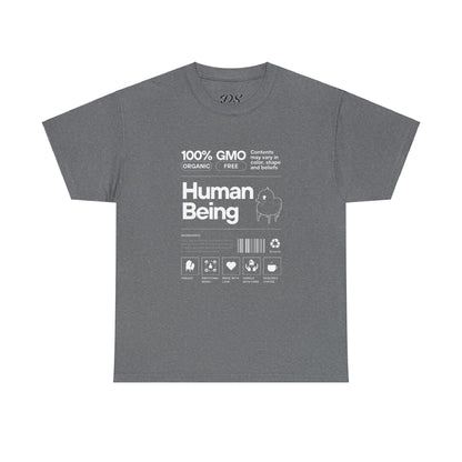 Human Being Shipping Label 100% Cotton Tee x WHT