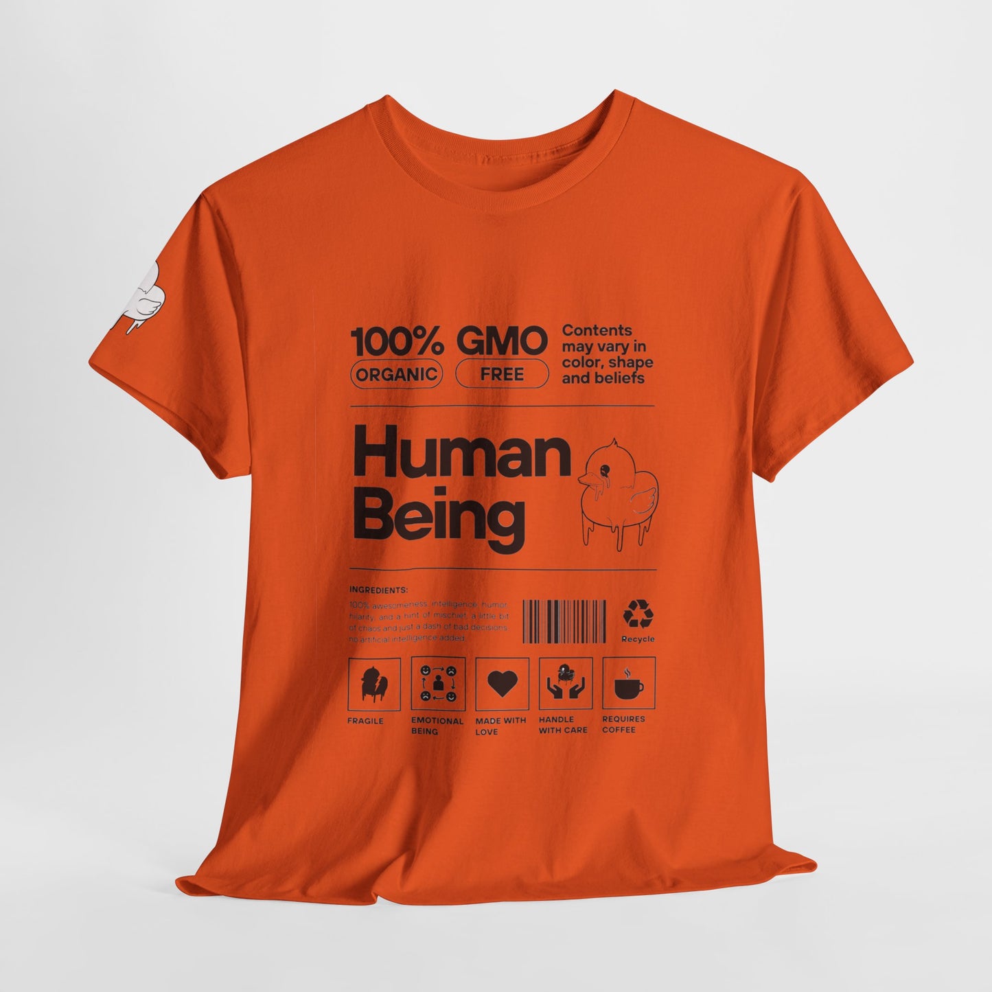 Human Being Shipping Label 100% Cotton Tee x BLK