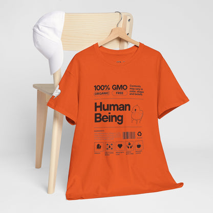 Human Being Shipping Label 100% Cotton Tee x BLK