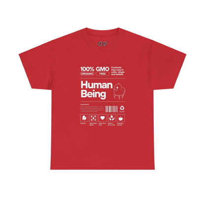 Human Being Shipping Label 100% Cotton Tee x WHT