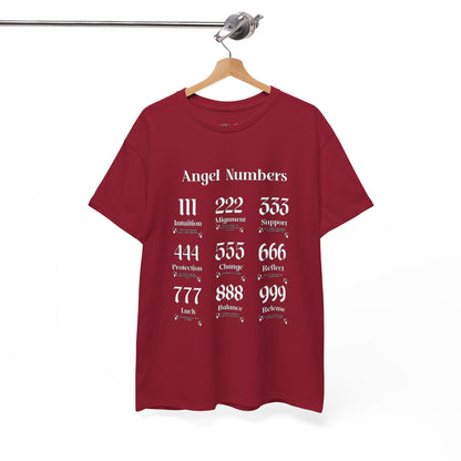Angel Numbers - ALL WHT Heavy Cotton T-Shirt