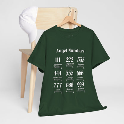 Angel Numbers - ALL WHT Heavy Cotton T-Shirt