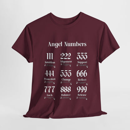 Angel Numbers - ALL WHT Heavy Cotton T-Shirt