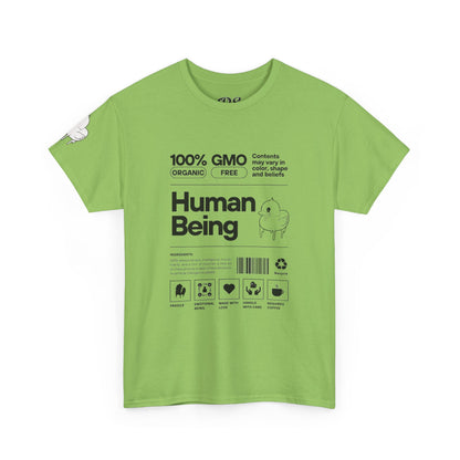 Human Being Shipping Label 100% Cotton Tee x BLK