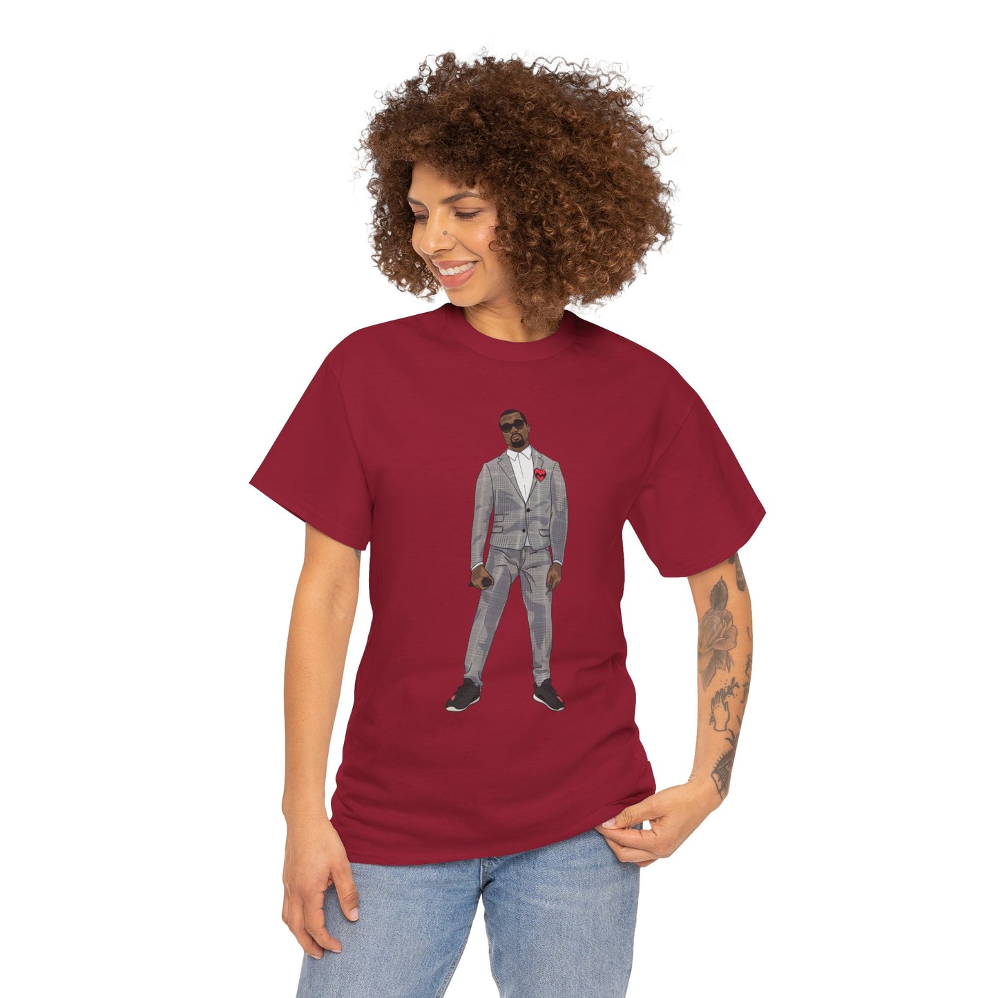 Ye 808 350 Red Stripe Tee Heavy Cotton