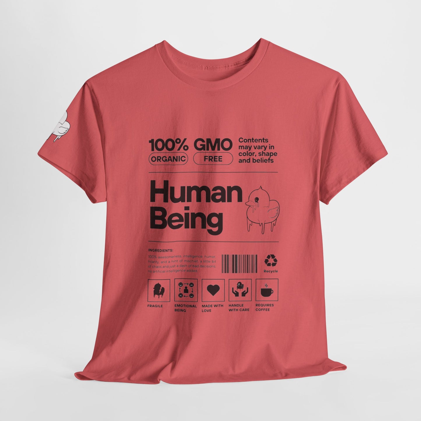 Human Being Shipping Label 100% Cotton Tee x BLK