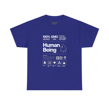 Human Being Shipping Label 100% Cotton Tee x WHT