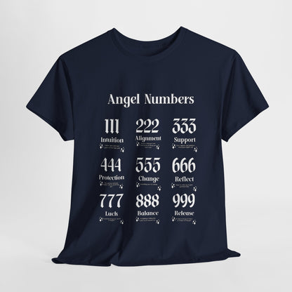 Angel Numbers - ALL WHT Heavy Cotton T-Shirt