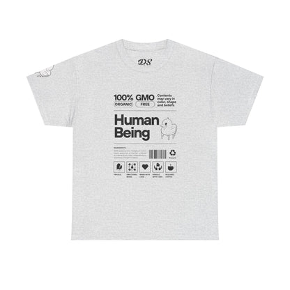 Human Being Shipping Label 100% Cotton Tee x BLK