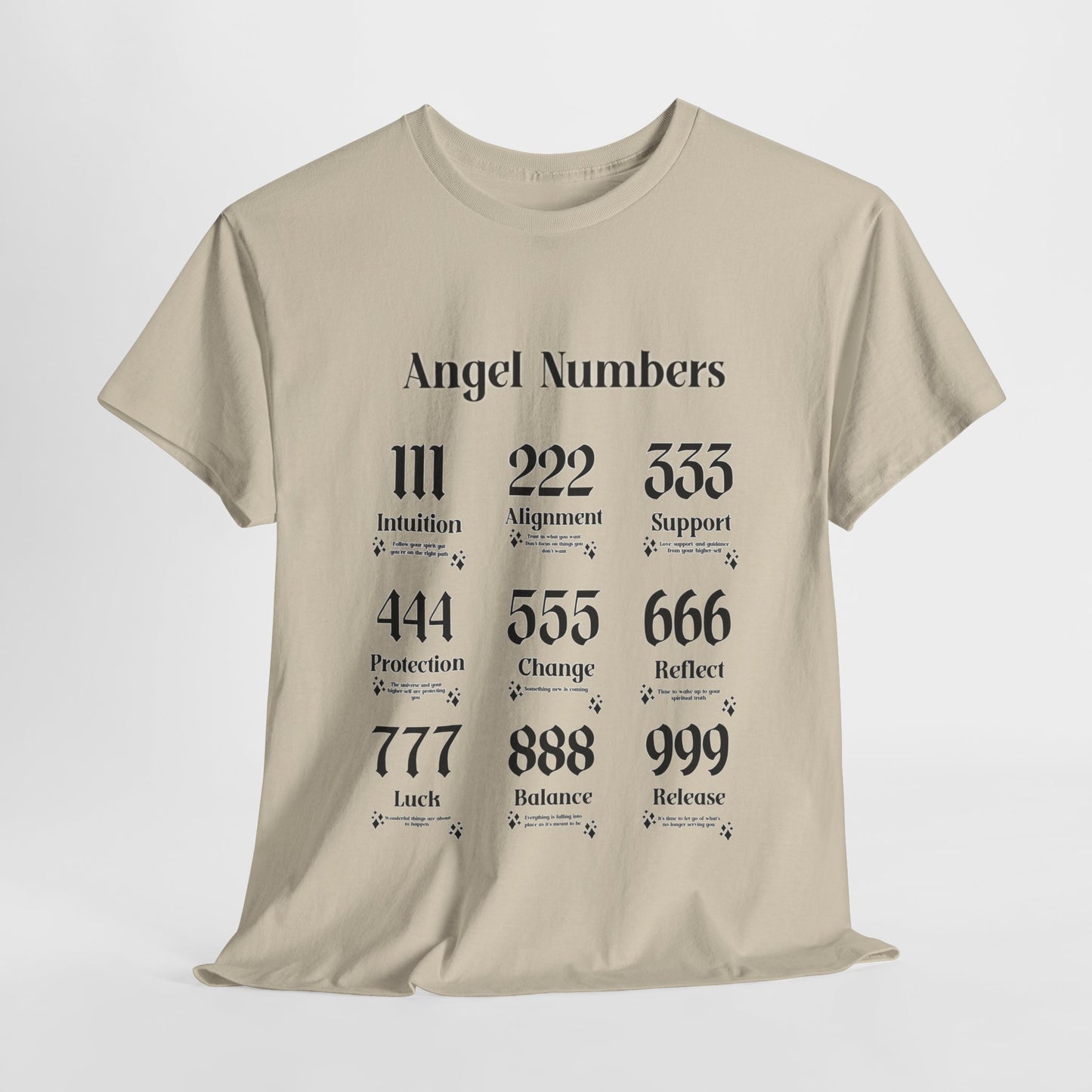 Angel Numbers - ALL BLK Heavy Cotton T-Shirt