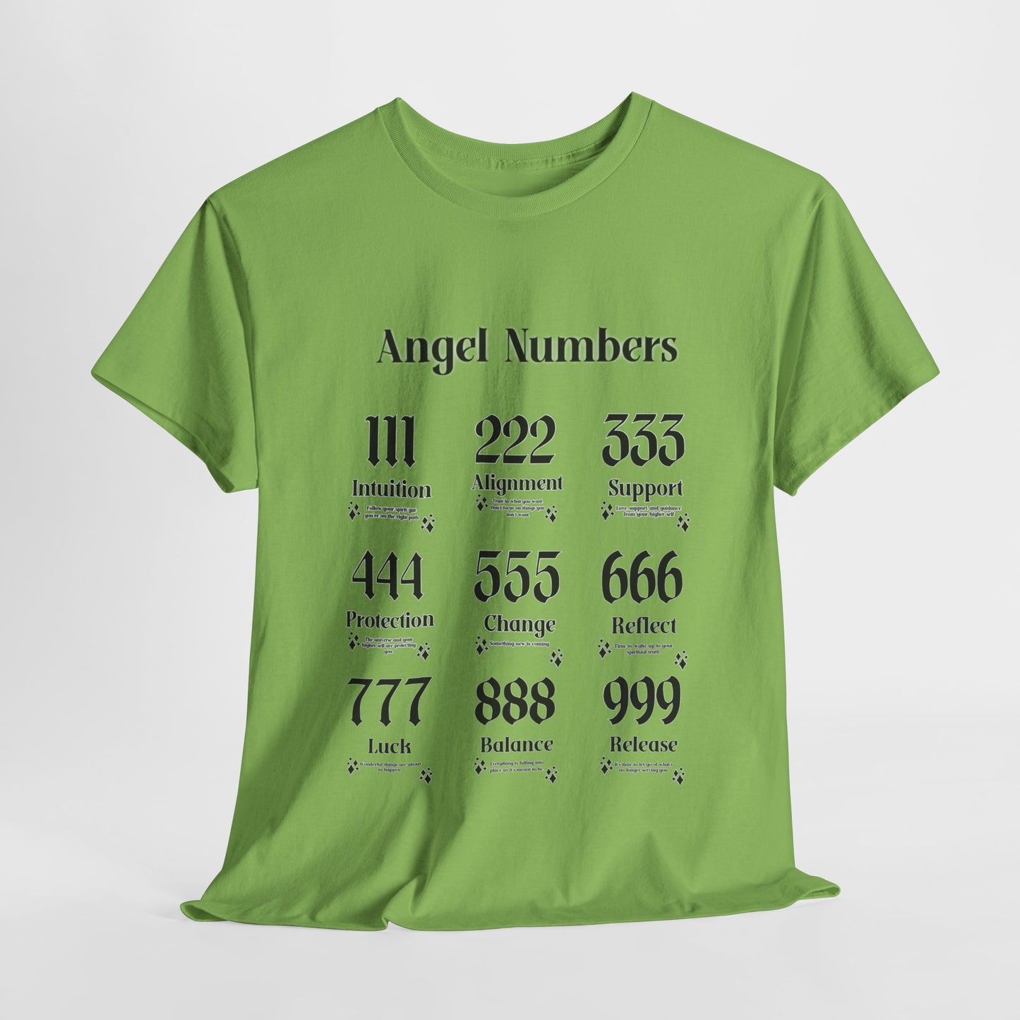 Angel Numbers - ALL BLK Heavy Cotton T-Shirt