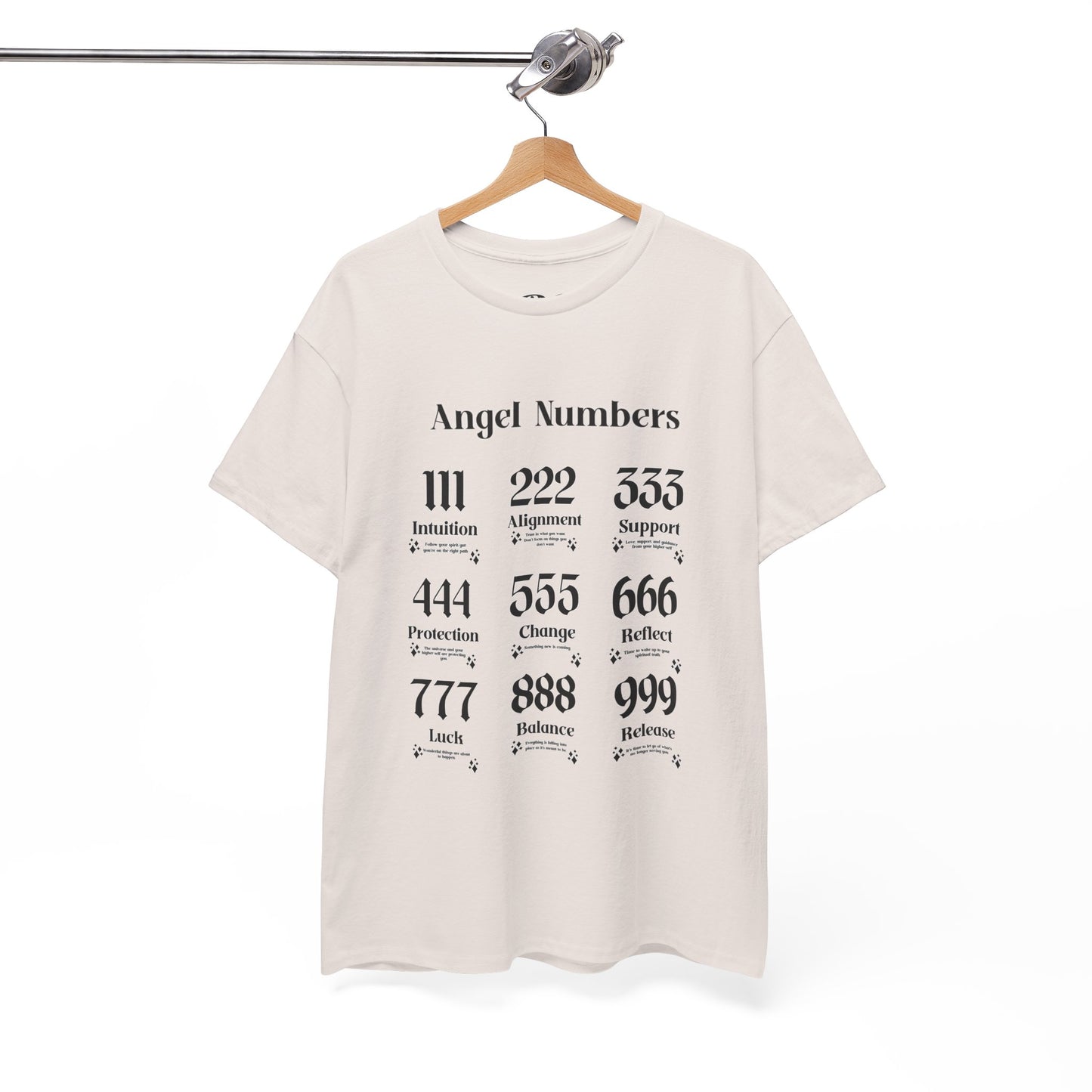 Angel Numbers - ALL BLK Heavy Cotton T-Shirt