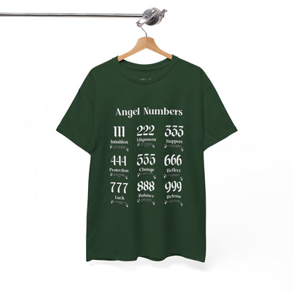 Angel Numbers - ALL WHT Heavy Cotton T-Shirt
