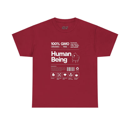 Human Being Shipping Label 100% Cotton Tee x WHT