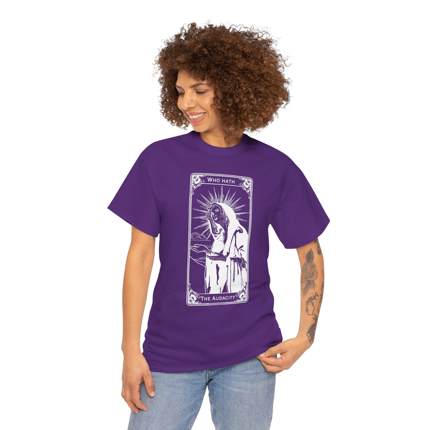 The Audacity Tarot Card 100% Cotton Tee x WHT