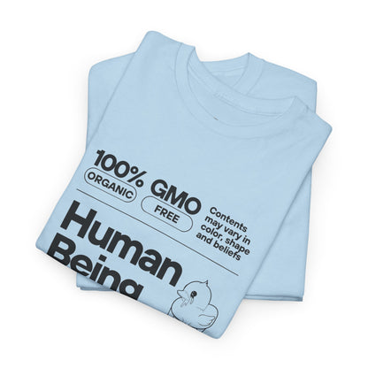Human Being Shipping Label 100% Cotton Tee x BLK