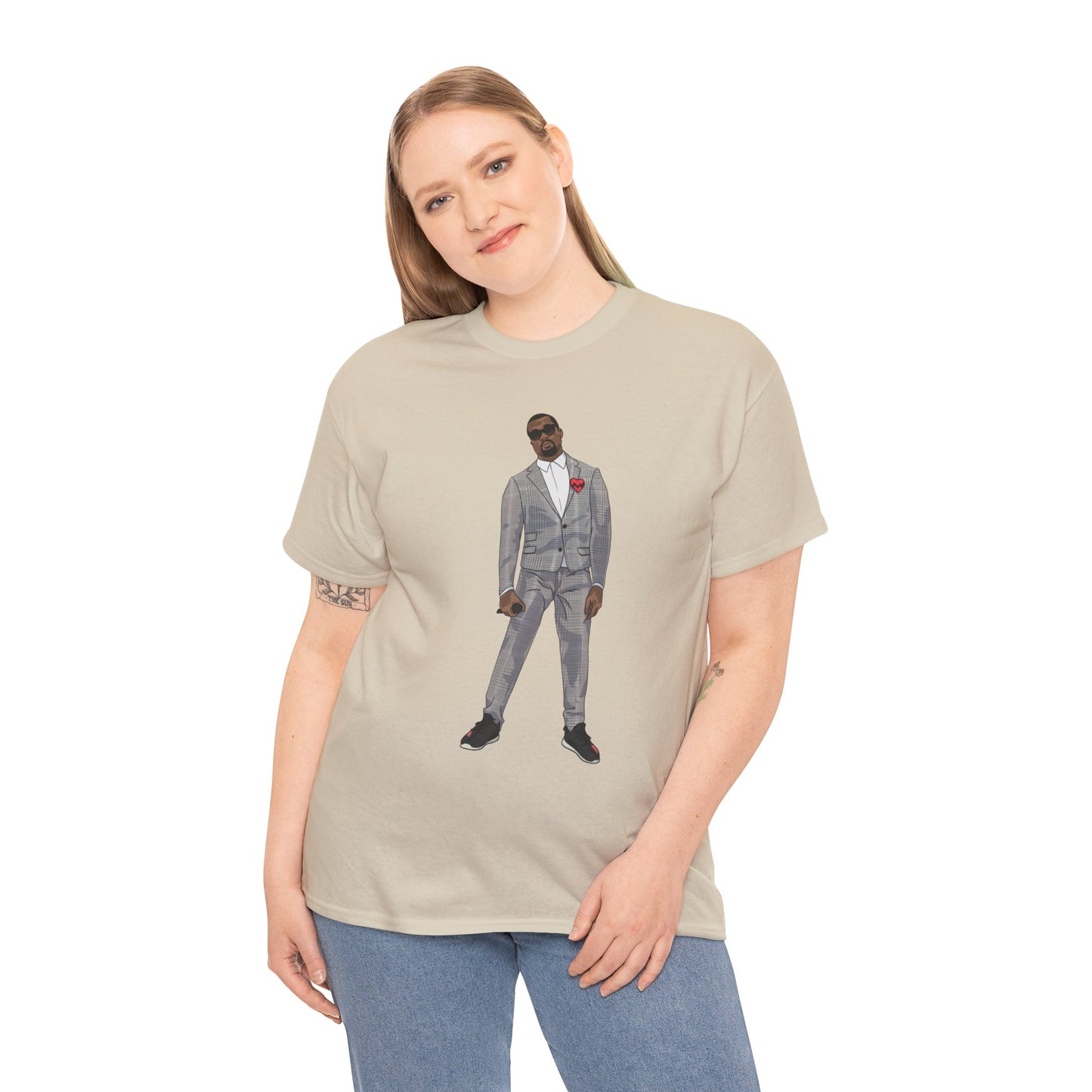 Ye 808 350 Red Stripe Tee Heavy Cotton