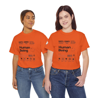 Human Being Shipping Label 100% Cotton Tee x BLK