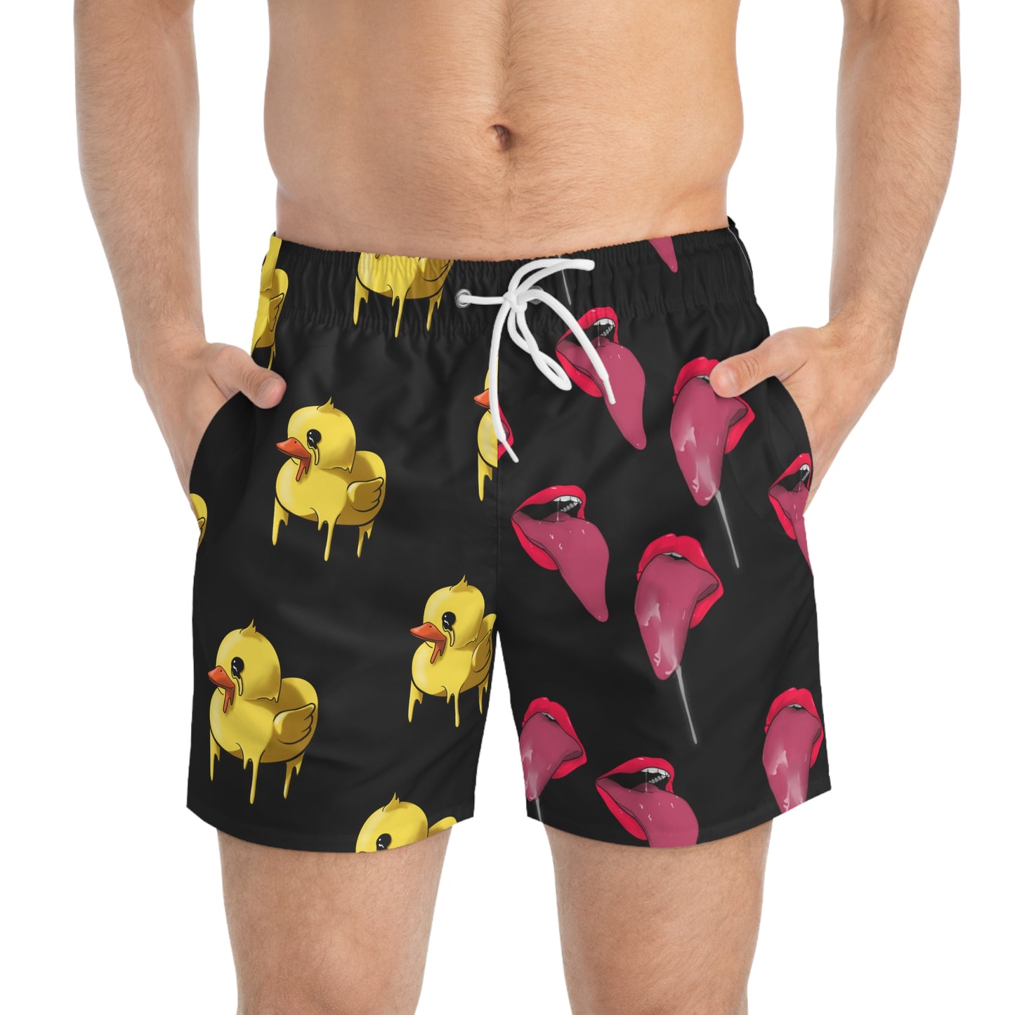 Lick Me Duck Sawse Swim Trunks