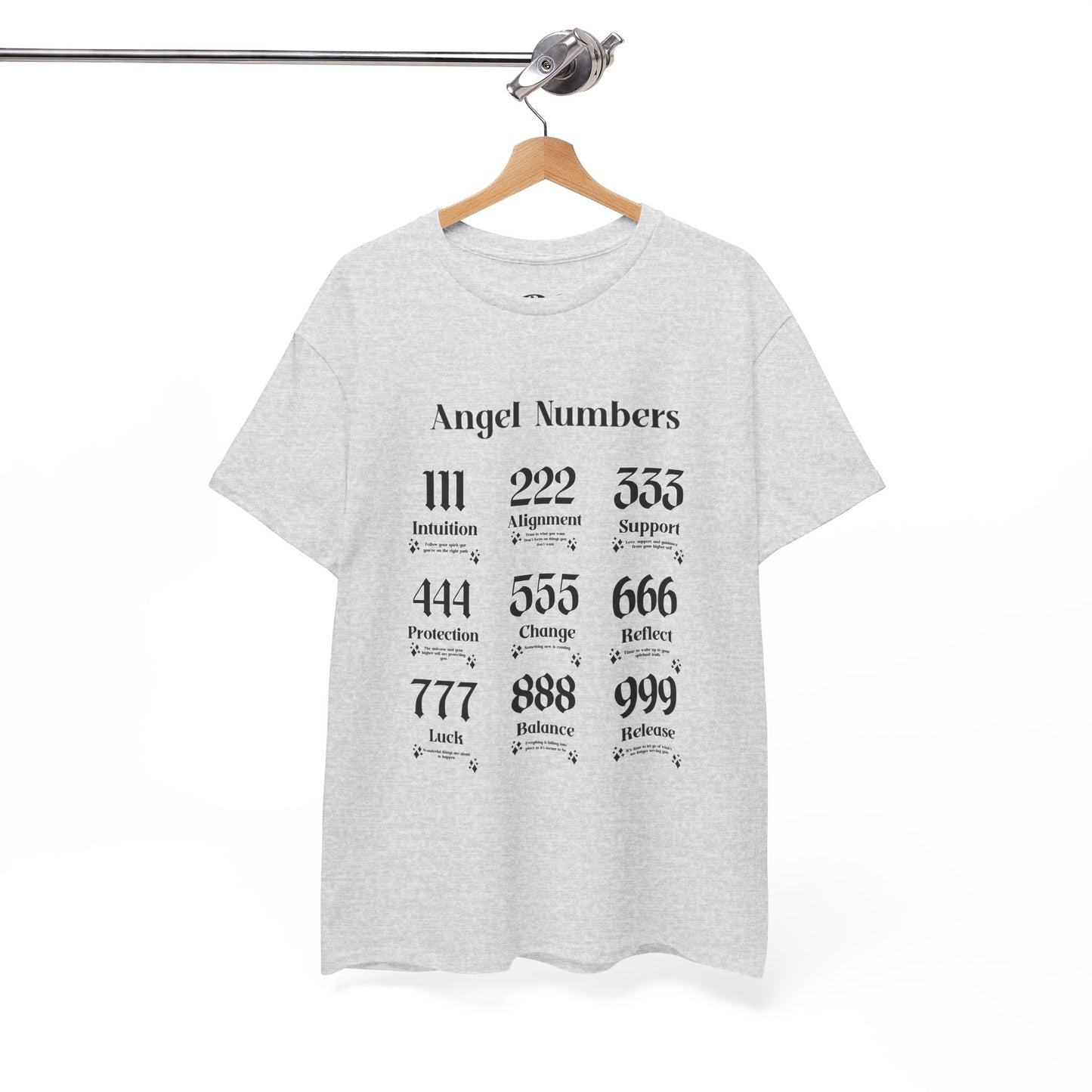 Angel Numbers - ALL BLK Heavy Cotton T-Shirt