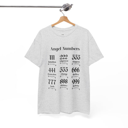 Angel Numbers - ALL BLK Heavy Cotton T-Shirt