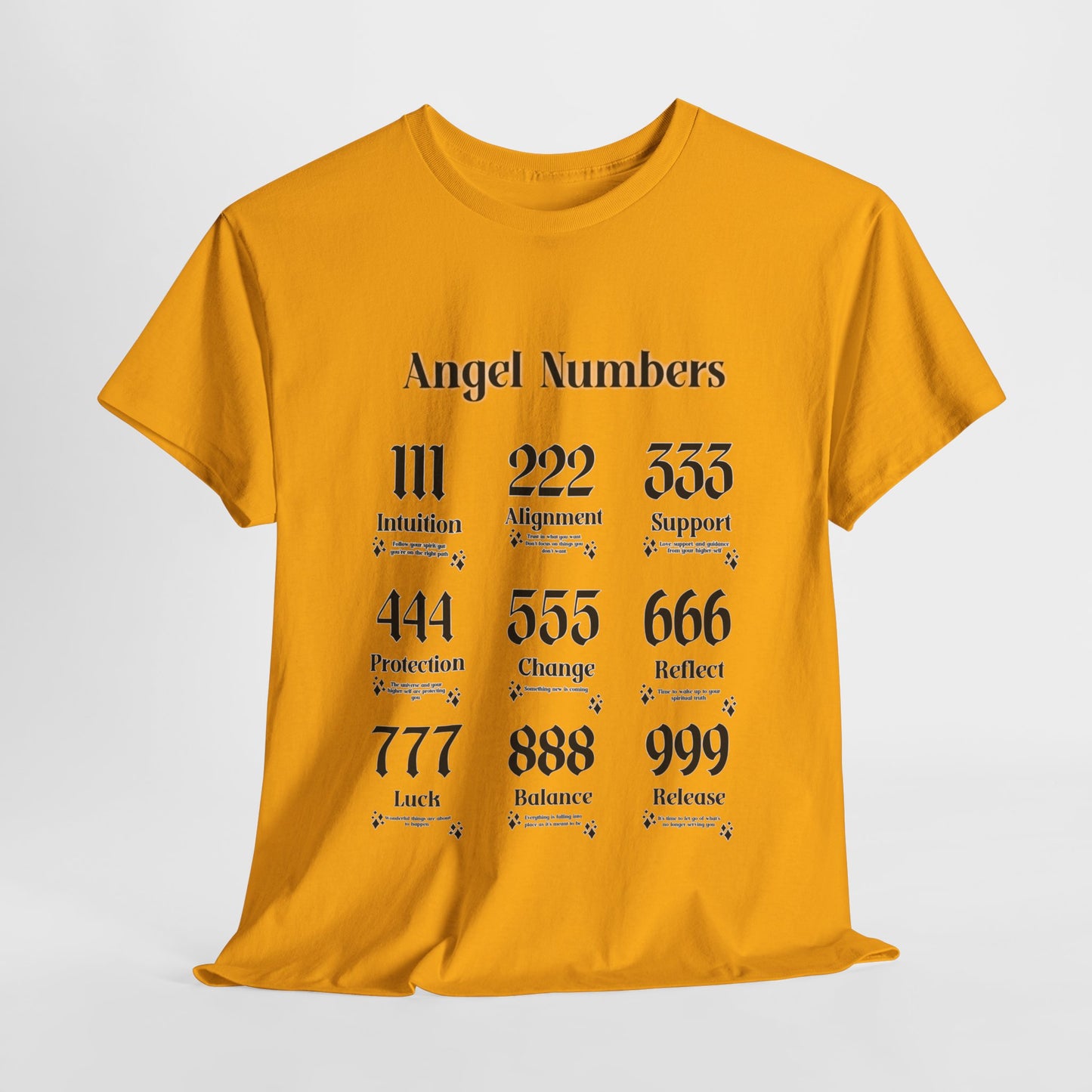 Angel Numbers - ALL BLK Heavy Cotton T-Shirt