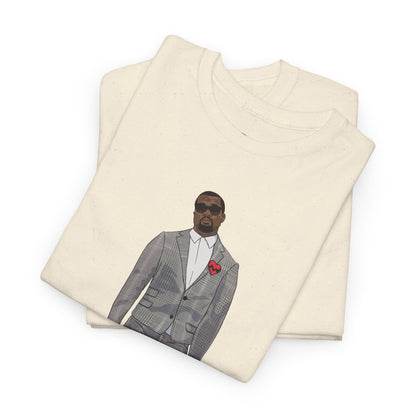 Ye 808 350 Red Stripe Tee Heavy Cotton