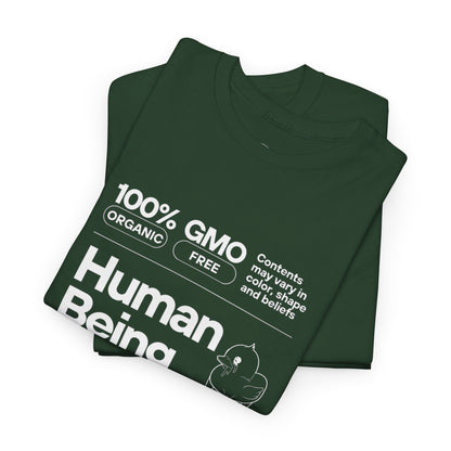 Human Being Shipping Label 100% Cotton Tee x WHT