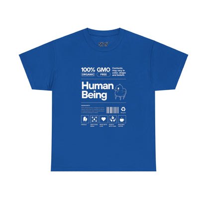 Human Being Shipping Label 100% Cotton Tee x WHT